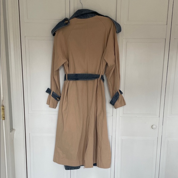 Vici Denim and Khaki Trench Coat SzXS - Picture 6 of 12